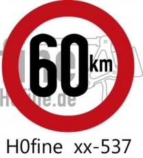 Verkehrszeichen Geschwindigkeitsbegrenzung 60 km/h