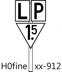 LP-Tafel mit Geschwindigkeit Lf4 (Bü 4/Bü 5/ Lf4)
