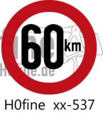 Verkehrszeichen Geschwindigkeitsbegrenzung 60 km/h