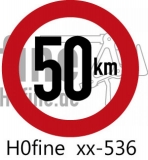 Verkehrszeichen Geschwindigkeitsbegrenzung 50 km/h