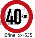 Verkehrszeichen Geschwindigkeitsbegrenzung 40 km/h