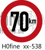 Verkehrszeichen Geschwindigkeitsbegrenzung 70 km/h